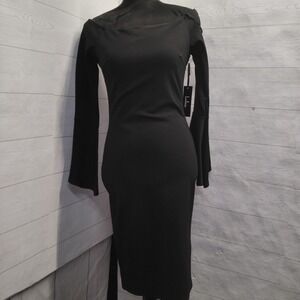 Lulu's Black off shoulder‎ dress Bell Sleeves M NWT